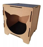 Casa Toca Nicho de Chão Cabana para Pet Gato fabricada em MDF - Produto de encaixe